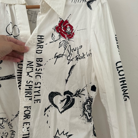 Y2k Betty Barclay Tatoo grunge top - Picture 5 of 7